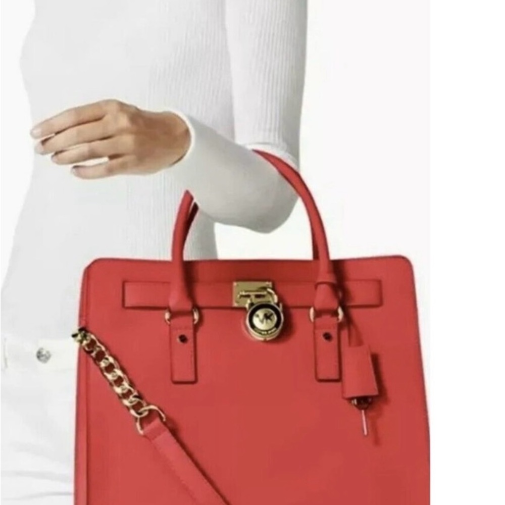 Michael Kors Hamilton Large Watermelon / Coral Shoulder Bag